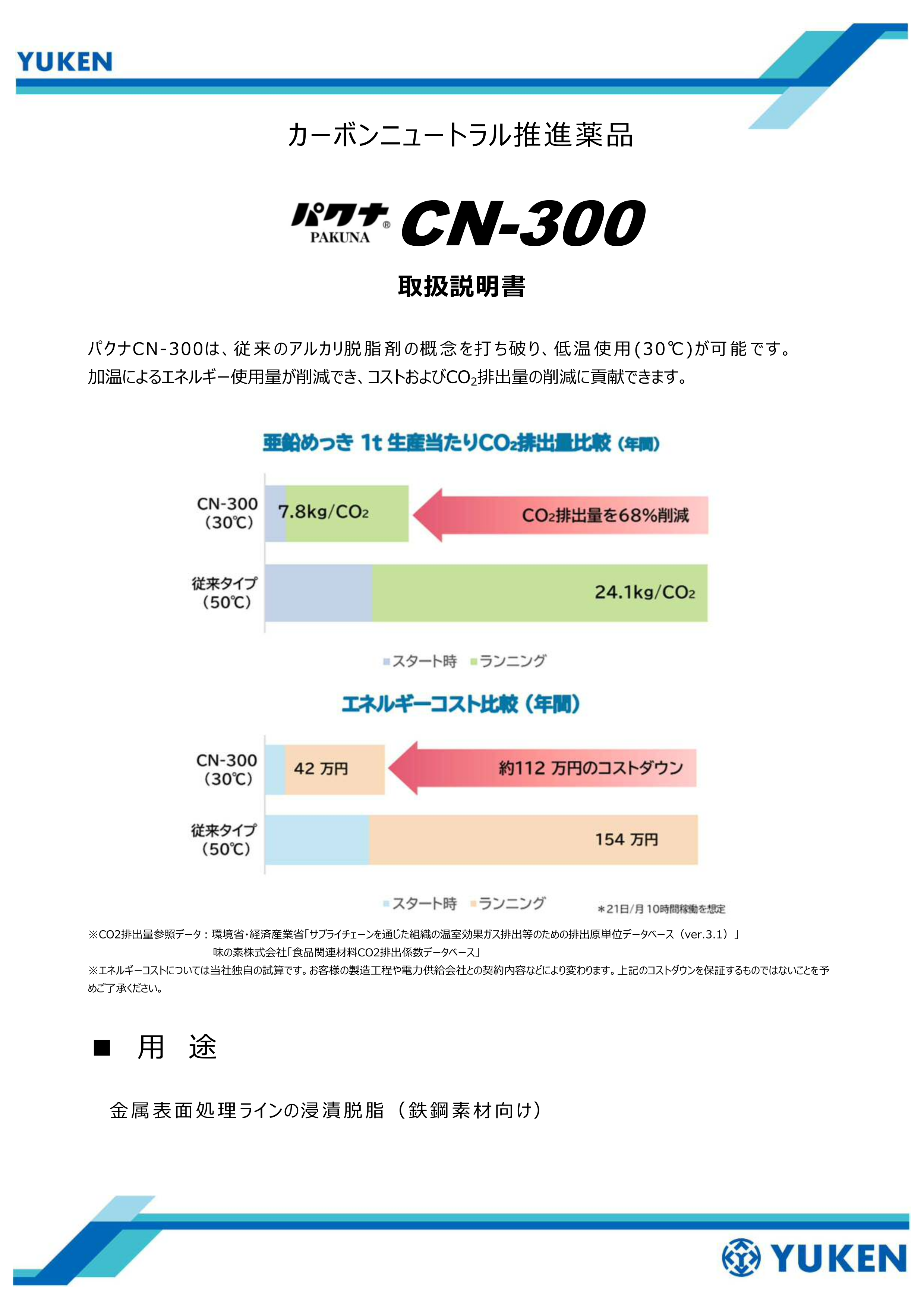 カーボンニュートラル対応洗浄剤【パクナCN シリーズ】